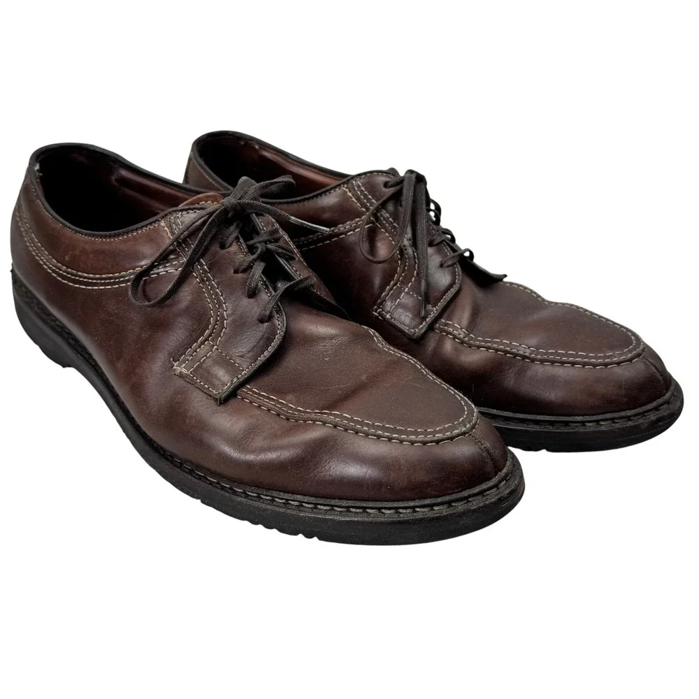 Allen‎ Edmonds Wilbert Shoes Mens 11 Brown Leather Split Toe Derby Comfort